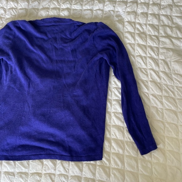 Eileen Fisher Linen Royal Blue Open Cardigan - Picture 6 of 6